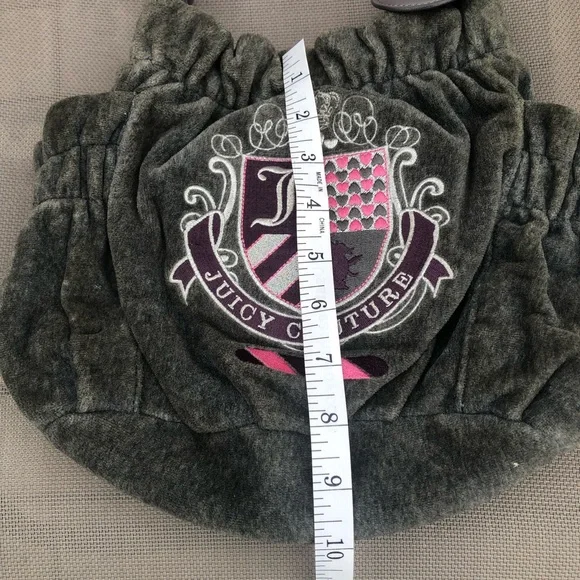 Juicy Couture Vintage 2002 Gray and Pink Velour Bag - Picture 11 of 16